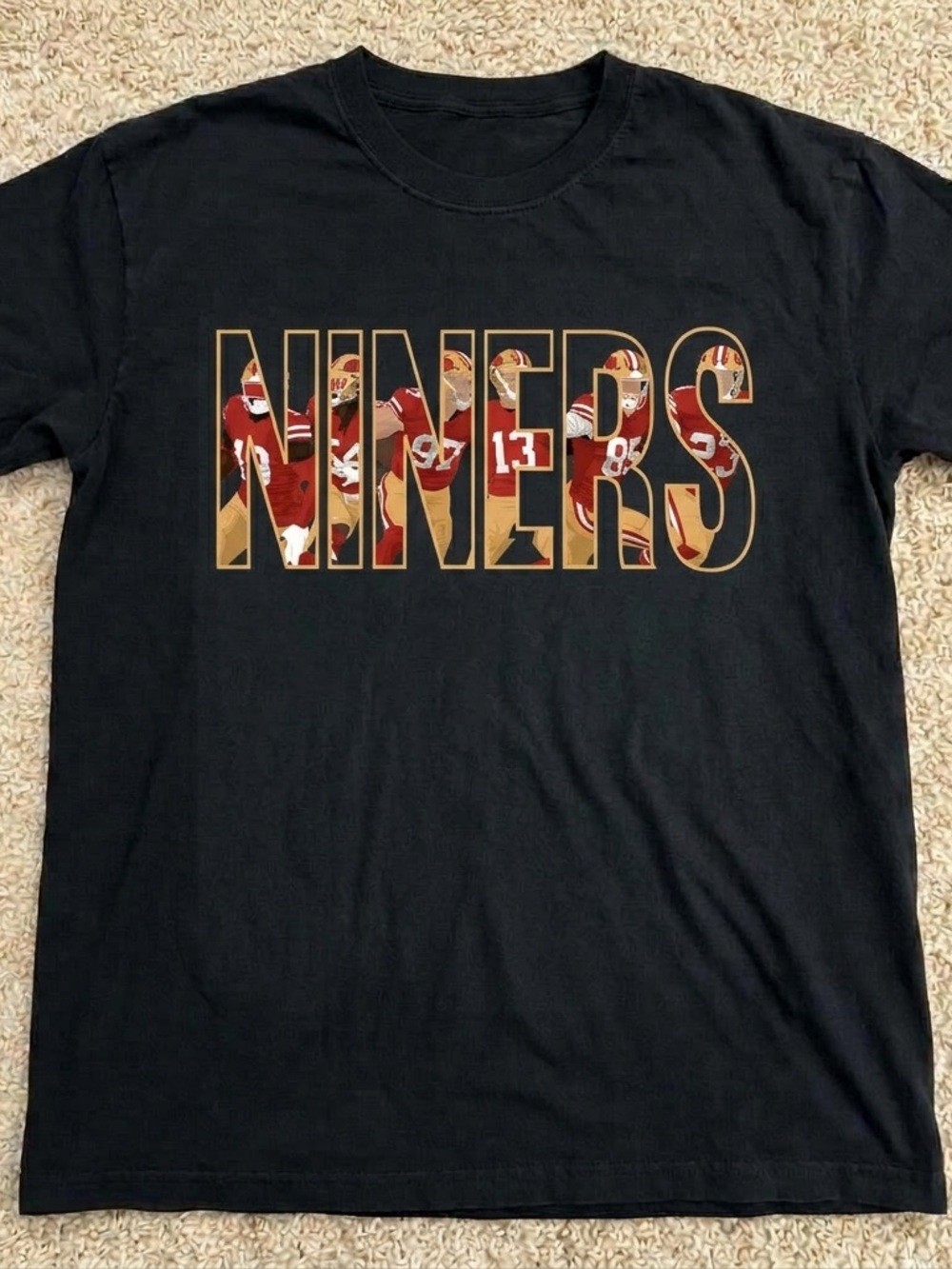 49ers Niners Shirt, Football Sports Black Graphic Tee - Unisex Fan Gift